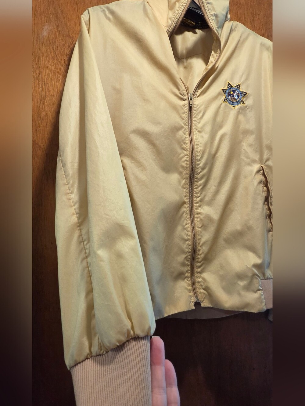 LaMode Men's Light Yellow Windbreaker Jacket 99-11 CHP Foundation szL - Picture 6 of 11